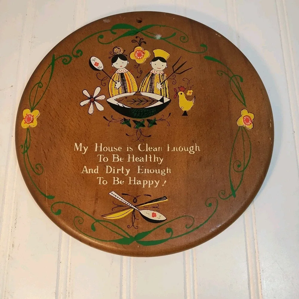 VTG Wood Enesco Japan Wall Plaque 